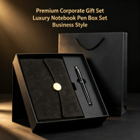 Coffret Cadeau d'Entreprise Personnalisé Rayron avec Logo, Carnet A5 en PU, Stylo Métallique, Recharges, Élégant Coffret Cadeau, Sac en Papier Promotionnel