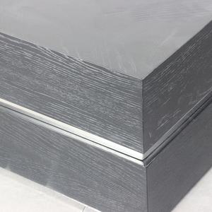 โต๊ะกลางห้องนั่งเล่นสไตล์ยุโรปทรงสี่เหลี่ยมสีดำเคลือบทอง โต๊ะกาแฟไม้จริง - Product Image 5