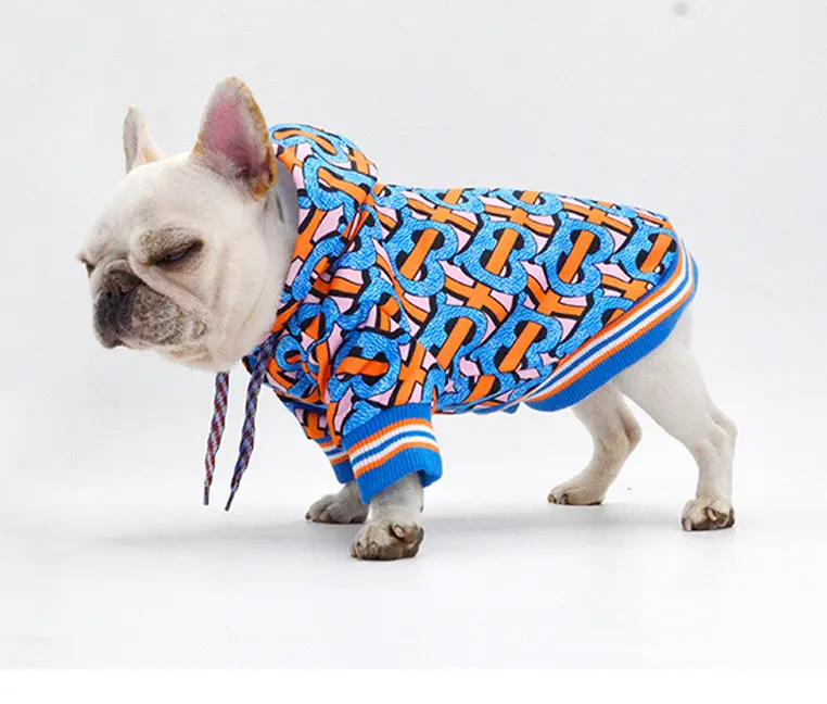 Ropa de lujo mascota invierno diseñador medio perro ropa grande algodón perro Sudadera con capucha suéter