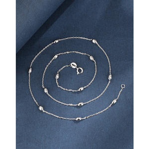 Merryshine, cadena de clavícula de Plata de Ley 925 de alta calidad que combina con todo, collar espaciador de cuentas de cadena de plata a juego de verano para mujer - Product Image 4