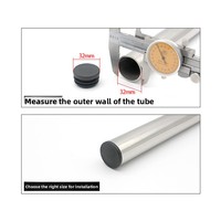 Embouts de protection en PVC noir résistant au feu, 1/2 pouce, pour pieds de meubles ronds, carrés, ovales, en métal, pour tables et chaises