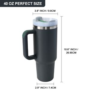 Vaso Térmico de Acero Inoxidable de 40 oz con Recubrimiento en Polvo y Logotipo Personalizado, <span class=keywords><strong>Taza</strong></span> de Café de Viaje <span class=keywords><strong>Negra</strong></span> - Product Image 2