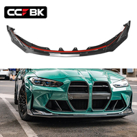 Pour BMW G8X G80 G81 M3 G82 G83 M4 Competition CS 2020-2026 Spoiler avant en fibre de carbone sèche style V, lèvre de pare-chocs, séparateur