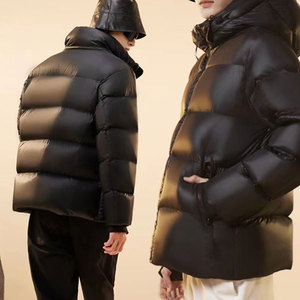 Veste matelassée à capuche en polyester 100% avec logo personnalisé pour <span class=keywords><strong>homme</strong></span>, veste d'hiver chaude pour l'extérieur, veste matelassée noire, taille plus, doudoune - Product Image 6