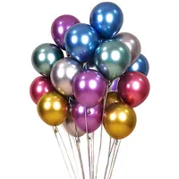 थोक रंगीन ग्लोबो डे धातु 10/12 इंच क्रोम दौर हीलियम धातुई लेटेक्स गुब्बारा जन्मदिन की पार्टी शादी की सजावट के लिए