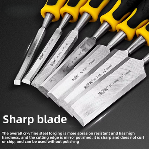 <span class=keywords><strong>Ciseau</strong></span> <span class=keywords><strong>à</strong></span> <span class=keywords><strong>bois</strong></span> plat multifonctionnel avec manche en plastique et lame en acier au chrome-vanadium - Product Image 3