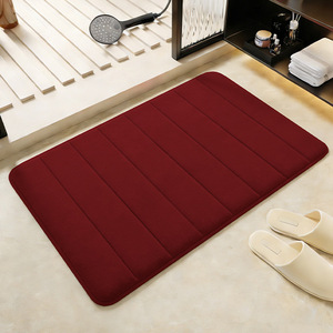 Tapis de bain Cangming en polaire corail 60x90cm, matelassé, absorbant, antidérapant pour sol de salle de bain - Product Image 4