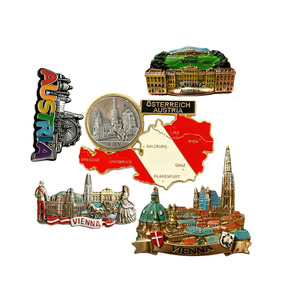 Vienna Fridge Magnet Souvenir Tourist <strong>Metal</strong> <strong>Die</strong> Casting Engraving Construction Magnetic Fridge Magnet for Party Home Decor - Product Image 1