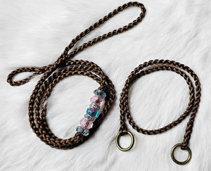 Collar de Perro Personalizado de Cuerda de Paracord Trenzada con Correa de Exhibición de Perro de Satén Trenzado de 48 Pulgadas a Juego - Product Image 1