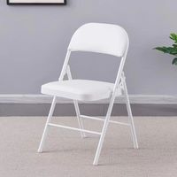 Chaise pliante moderne minimaliste en PU et fer – Portable et résistante à l'usure pour salon, chambre, appartement, extérieur et espaces repas