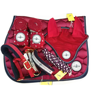 Set di <span class=keywords><strong>Accessori</strong></span> per <span class=keywords><strong>Equitazione</strong></span> Cavezze e Longhine e Sottosella Cuffia Antimosche per Cavalli - Product Image 1