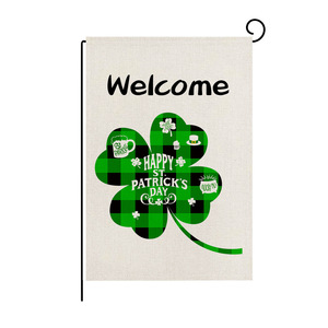 Green St Patrick's Day Nordic Plaid Rectangle Garden <b>Flag</b> Home Irish Festival Polyester <b>Flag</b> for Festival Celebration - Product Image 4
