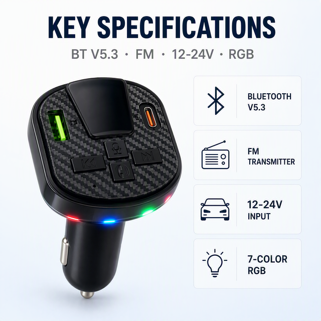 Portable Car MP3 Player Car Phone Charger Play Songs with LED Light Charger Portable Universal Car Player