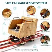 Mini Montaña Rusa sin Motor, Impulsada por la Energía Humana, para Parques de Diversiones Infantiles, Mini Tren de Montaña Rusa con Conducción Manual, Atracciones Impulsadas por la Energía Humana