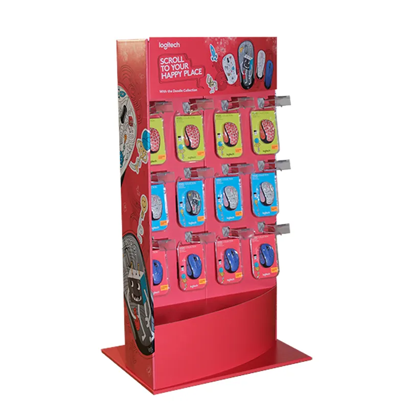 Recyclable Pop Cardboard Display Pedestals Custom Free Standing Glossy Paper Cardboard Display Stand For Greeting Cards