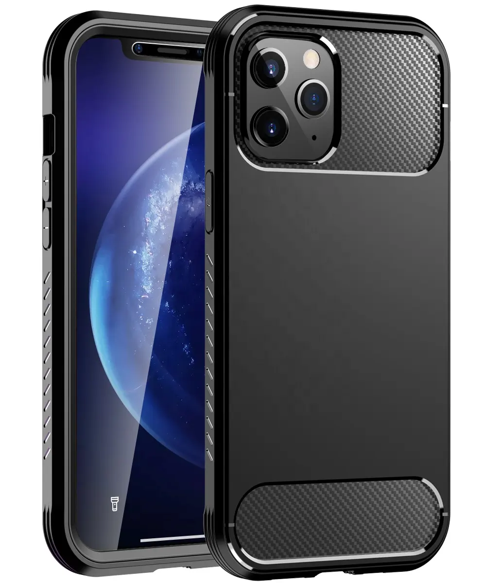 Luxe Zwarte Telefoon Case Dual-Layer 4 Hoeken Beschermende Telefoon Case Voor Iphone 7 8 Plus X Xs Xr 11 12 Pro Max