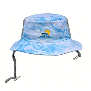 Chapeau Bob en Toile Respirante avec Cordon de Serrage – Imprimé Vague, Séchage Rapide, Unisexe, pour l'Été et les Activités de Plein Air (Pêche) - Product Image 6