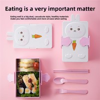 Boîte à lunch isotherme portable en plastique pour enfants, double compartiment, capacité 800-1000 ml, compatible micro-ondes, pour étudiants et activités extérieures