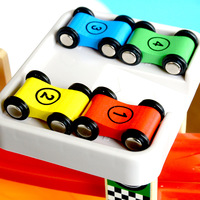 Rompecabezas de educación temprana al por mayor, juego de mesa, coche de juguete de madera, Mini tobogán de velocidad de retroceso para promoción, bolsa con logotipo personalizable