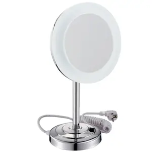 LED Mirror China Supplier Bathroom Accessories Modern Brass Chrome Desk Makeup Mirror