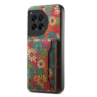 Fleur florale de luxe pour OnePlus 12 étui porte-cartes à rabat béquille téléphone portable étuis en cuir PU pour OnePlus 12R 11 11R