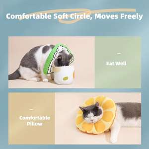 Collier stérilisé anti-léchage et anti-morsure <span class=keywords><strong>Elizabeth</strong></span> Circles, motif imprimé, coton doux, nylon, fermeture à bouton, écologique, pour petits chiens - Product Image 3