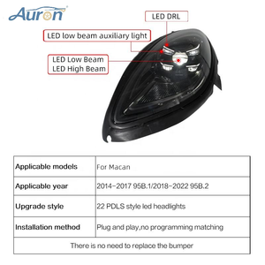 AURON Nuevo Faro Delantero de Cuatro Lámparas LED CSP Blancas de 12V 6000K 36W 6000 lm para Macan 2014-2022, Modificación/Actualización - Product Image 3
