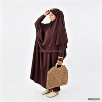 Maillot de bain musulman modeste style Dubaï EAU, ensemble 3 pièces, Khimar, robe Abaya longue couvrante, tenue de natation islamique pour femme, Jilbab