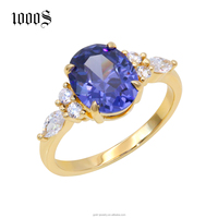 Bague en or jaune 14 carats avec pierres de zircon colorées vives - Bijoux élégants en pierres précieuses multicolores pour un style chic au quotidien