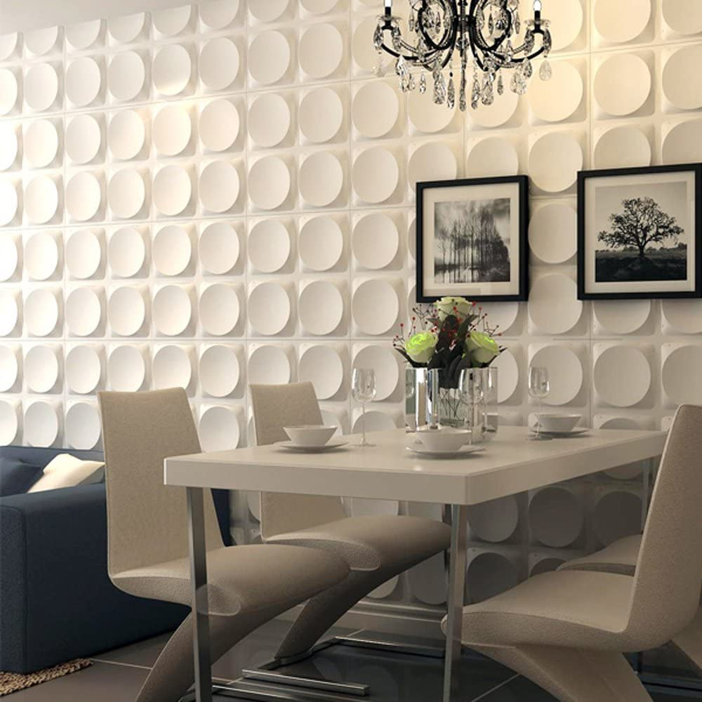 Fire Prevention Waterproof Decorative 3D Wall Panels 19.7x19.7inch