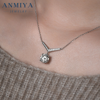 Collar Moderno con Colgante en Forma de V de Plata 925 y Moissanita para Aniversario, Boda, Fiesta, Uso Diario, Regalo de Joyería