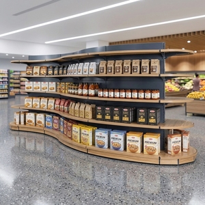 Scaffale a 3-6 Ripiani in Ferro Tipo <span class=keywords><strong>S</strong></span> per Negozi di Liquori, Colore Nero e Bianco, Facile Installazione, 100Kg per Ripiano, per Boutique, Minimarket, Farmacie e Supermercati - Product Image 4