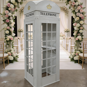 Stand de cabine téléphonique londonienne avec livre d'or audio, panneau de bienvenue et fonction photo pour événements de mariage - Product Image 3