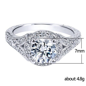 Anello Elegante da Donna con Taglio Rotondo Scintillante, Gioiello Regolabile in Lega, Stile di Fidanzamento - Product Image 5