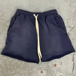 Pantaloncini larghi estivi da uomo in bianco per jogging ad asciugatura rapida pantaloncini Vintage con lavaggio finto vecchio acido