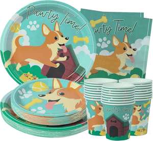Assiettes en carton jetables, pack de 9, décorations de fête sur le thème CMYK, pour bébés et fêtes - Product Image 5