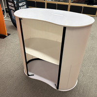 Comptoir pop-up en PP relevable à LED pour salon professionnel, logo personnalisé, sur pied, promotion, exposition, table de réception pliable