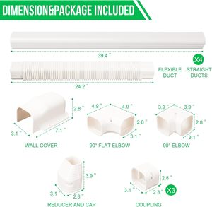 Kit <span class=keywords><strong>de</strong></span> protection <span class=keywords><strong>de</strong></span> tuyauterie pour <span class=keywords><strong>climatiseur</strong></span> mini-split 3 po <span class=keywords><strong>de</strong></span> large x 15,5 pi <span class=keywords><strong>de</strong></span> long, en plastique <span class=keywords><strong>de</strong></span> haute qualité, pour systèmes <span class=keywords><strong>de</strong></span> climatisation et pompes à chaleur - Product Image 6