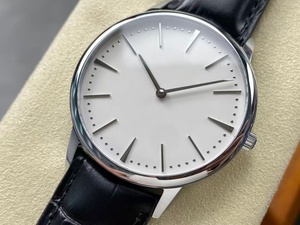 Reloj Mecánico de Negocios para Hombre con Esfera Blanca y Correa Negra - Product Image 2