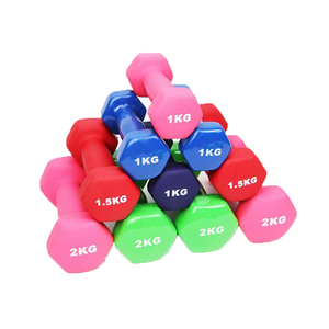 Haltères hexagonaux en néoprène enduit de plastique durable pour la musculation à domicile, de 0,<span class=keywords><strong>5</strong></span> à <span class=keywords><strong>5</strong></span> <span class=keywords><strong>kg</strong></span>, fournis directement par l'usine - Product Image 2