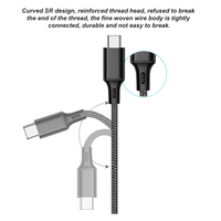 متواصلة النايلون مضفر 3ft USB A إلى USB C كابل شحن USB نوع C كابل الشاحن ل فون سامسونج هواوي
