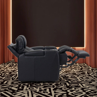 Muebles de sofá de cine en casa de cuero con luces LED para sala de cine sillón reclinable de teatro extensible