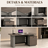 Bureau de direction moderne en bois de niveau E0, bureau de direction de luxe en forme de L, table de travail de direction, mobilier de bureau, bureaux