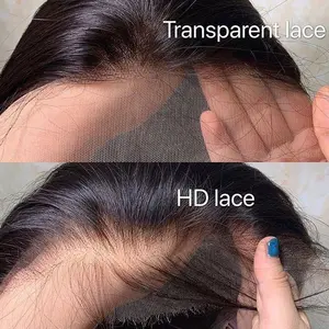 Perruque Lace Frontal wig HD transparente, perruques de cheveux humains à dentelle frontale 13x6 avec cheveux de bébé, perruques Full Lace Front wig transparentes pour femmes noires