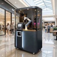 Machine à café robotisée intelligente AI, barista robotisé, expresso frais moulu, cappuccino, équipement de café robotisé
