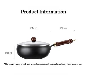 WOKS de 6L de Capacidad, Antiadherente, Sin Recubrimiento, con Mango de Madera, Apto para Inducción y Gas, con Tapa de Vidrio, Sin PFOA, de Fundición a Presión, Marca Blanca - Product Image 4