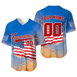 Camisetas de béisbol y softball personalizadas unisex, camisetas de sublimación con impresión completa, imágenes de banderas de animales, pantalones cortos deportivos informales, ropa deportiva suave - Product Image 3