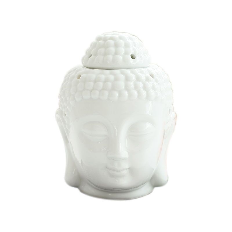 Southeast Asia Buddha head Fragance candle essential oil lamp simple style aromatherapy white black incense burner ceramic