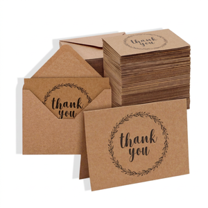 Carte de vœux en papier d'art couché fantaisie imprimé sur mesure en carton de haute qualité 400 g/m², 'Cartes de remerciement', impression offset CMYK, film - Product Image 1