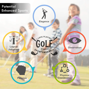 15 pièces Deluxe Happy Young Golfeur Kit de sport <span class=keywords><strong>D</strong></span>éveloppement physique et mental Ensemble de clubs de golf pour enfants - Product Image 5